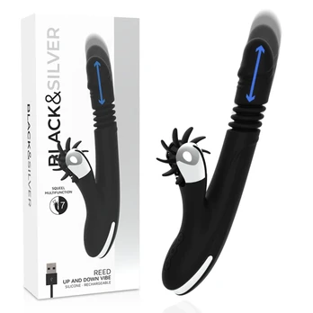 Black&Silver Reed Up & Down Vibe Silicone Intimate Device 24cm USB