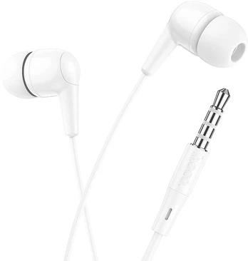 Dėklas HOCO earphones universal with mic M97 baltas