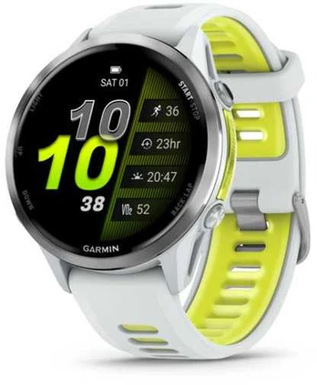 Garmin Forerunner 970 Titanium with Whitestone Case and Whitestone/Amp Geltona Band