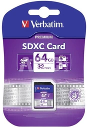 Verbatim SDXC Card 64GB Class 10