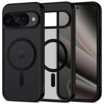 Juodas / skaidrus dėklas Google Pixel 10 / 10 Pro telefonui "Tech-Protect Magmat Magsafe"