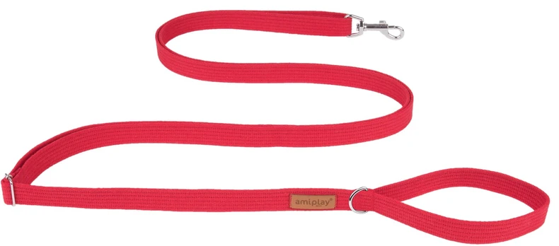 Pavadėlis Amiplay Cotton Easy Fix, raudonas, 1.6-3m x 3cm