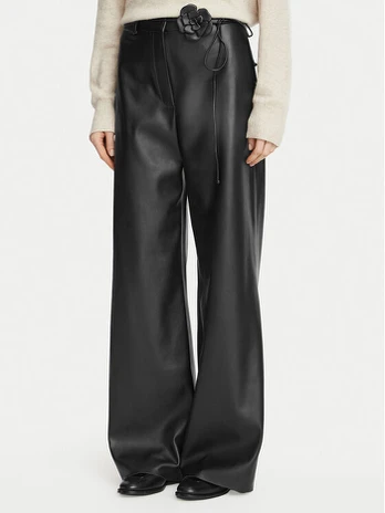 HUGO Dirbtinės odos kelnės Hasmina-2 50571450 Juoda Regular Fit