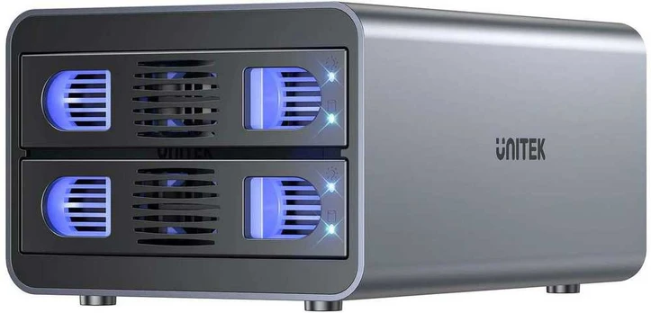 Unitek Obudowa RAID do dysku SATA 2.5''/3.5'' 4 tryby 40TB USB C 10Gb/s