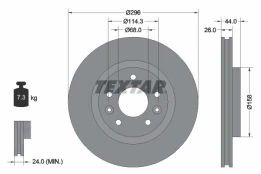 TEXTAR 92274203 Brake Disc kaina