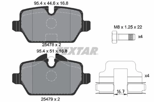TEXTAR 2547801 Brake pad set
