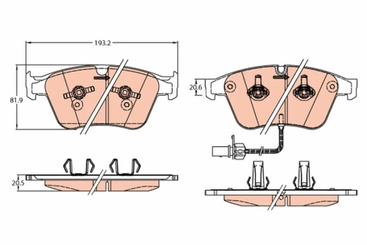 TRW GDB2177 Brake pad set
