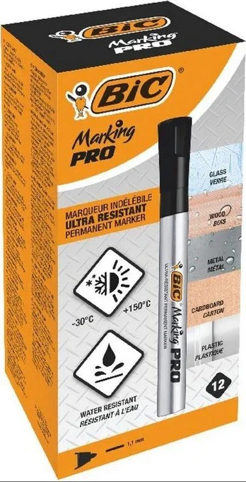 Bic Marker Marking PRO juoda (12szt) BIC