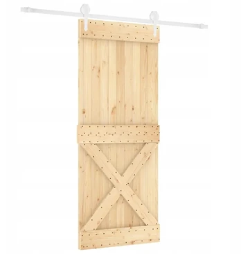 Stumdomos pušies durys 100x210 baltos