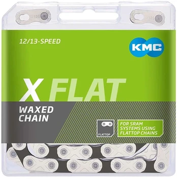 Grandinė KMC X FLAT Sidabrinis/Juodas Waxed