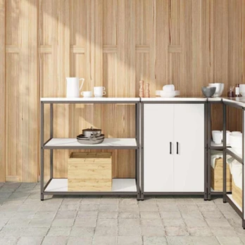 Virtuvės saugojimo rinkinys 2 pcs Balta 150 x 50 x 92 cm