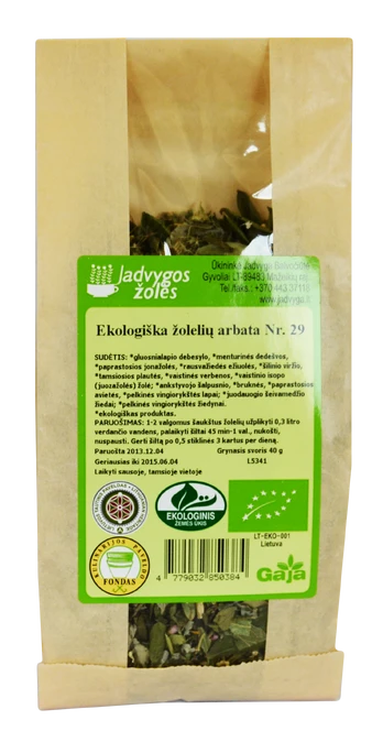 Ekologiška žolelių arbata Nr. 29  40 g