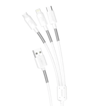 Dudao 3in1 USB - Lightning / USB Typ C / micro USB 4A 1,2m kabelis baltas (L8s baltas) (ctz220)
