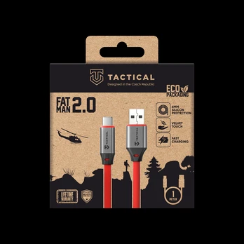 Tactical Fat Man 2.0 Cable USB-A USB-C 1m Raudona