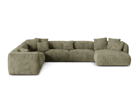 Modular Left Corner Sofa, "Martina", 6 Seats, 404x312x75, Moss Green
