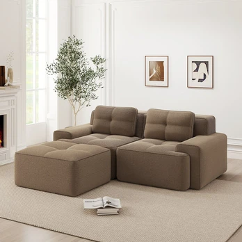 Modulinė sofa, L formos, gili sėdėjimo zona, 32D putos, 1 vnt