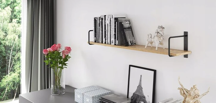 Shelf support BELT, 22x23 cm, juodas mat
