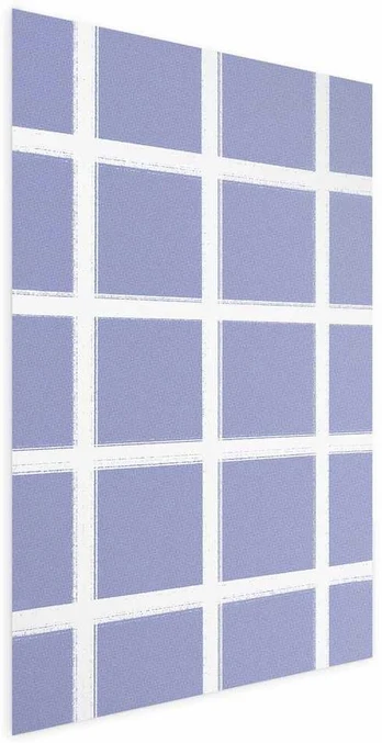 Artgeist Plakatas - Baltas Lines - a grid with large gaps on a mėlynas background