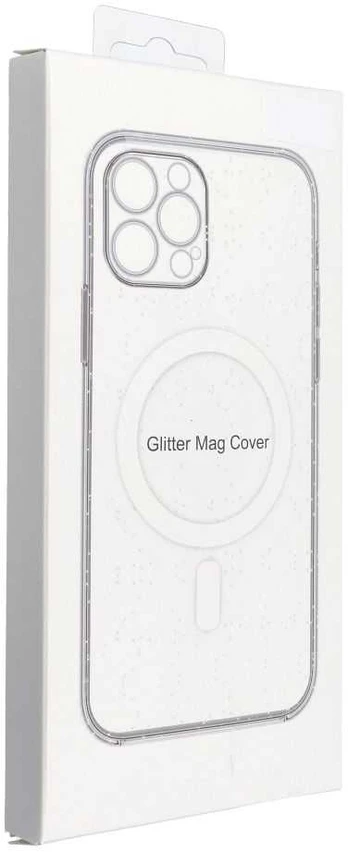 CLEAR MAG COVER case with camera protection compatible with MagSafe for IPHONE 16 transparent glitter
