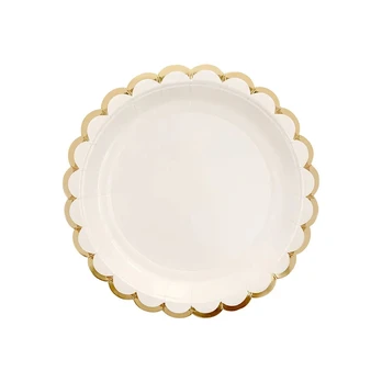 Popierinės baltos lėkštės, 18 cm