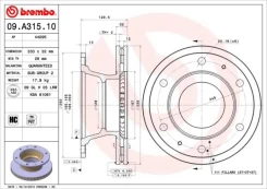 Stabdžių diskas BREMBO 09.A315.10 kaina