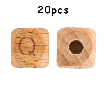 Medinės raidės rinkinys, 20PCS- W01-H-20