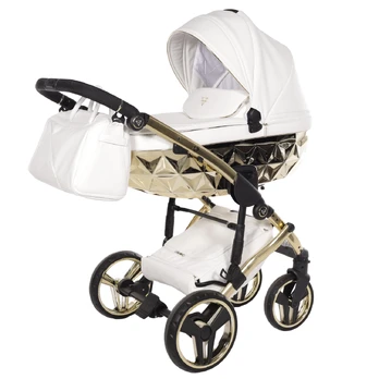 Junama Fluo Mirror White Gold Vežimėlis 2 in 1