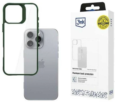 3MK SatinArmor+ Case iPhone 16 Pro Max 6.9" žalia/žalias Military Grade