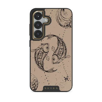 Pisces - Samsung Galaxy S25 Plus Case, Elite Dark (Magnetic) / Gold / Beige