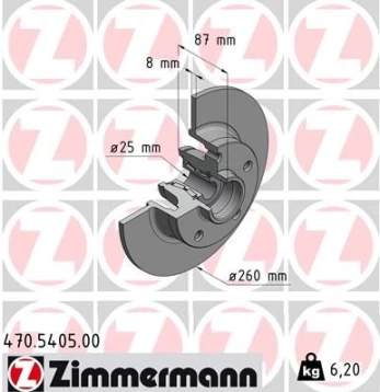 Stabdžių diskas ZIMMERMANN 470.5405.00