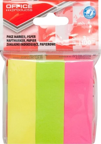Žymekliai puslapiams, 3x100 lapelių, lipnūs, spalvoti