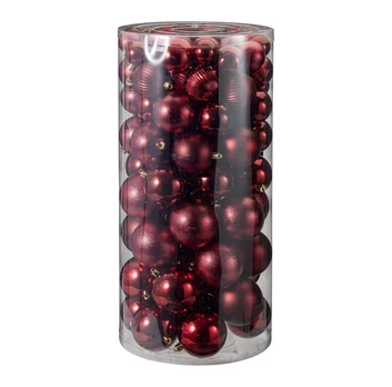 Eglutės žaisliukai , tamsiai raudona sp. 100 vnt.