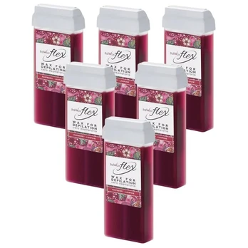Vaško kasetė ItalWax Flex Raspberry, 6x100 ml