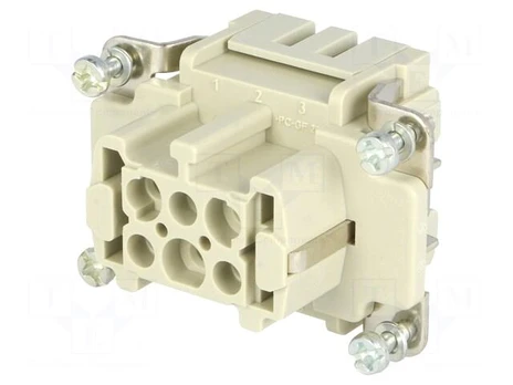 Connector: rectangular | female | Han ES | PIN: 6 | 6+PE | size 6B | 16A