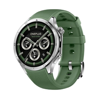 OnePlus Watch 3 Silver (Green Rubber Strap)