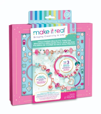 MAKE IT REAL Rožinės apyrankės su pakabučiais