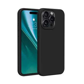 Dėklas Etteri Silicone case for iPhone 15 Pro Max 6,7' juodas