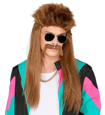 REDNECK WIG & MOUSTACHE in polybag