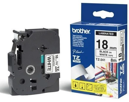 Brother P-Touch Tape Juodas on Baltas 18 mm