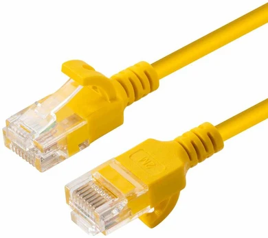 MicroConnect U/UTP CAT6A Slim 7,5M geltona