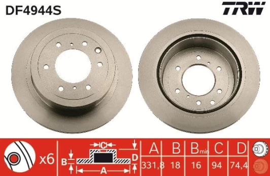 TRW DF4944S Brake Disc