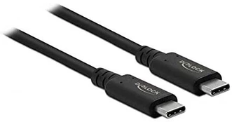 Kabelis Delock USB-C - USB-C USB-C, USB-C, 0.8 m, juoda