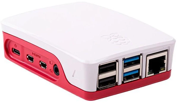 Raspberry Pi plastikinis dėklas Raspberry Pi 4 B kompiuteriui, baltas