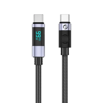 Orico LDC2C USB-C - USB-C PD 100 W Cable with LED Ekranas 480 Mb/s 2 m - 2 pcs - Juodas