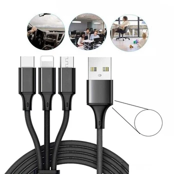 USB laidas su 3 rūšių jungtimis, Baltos spalvos