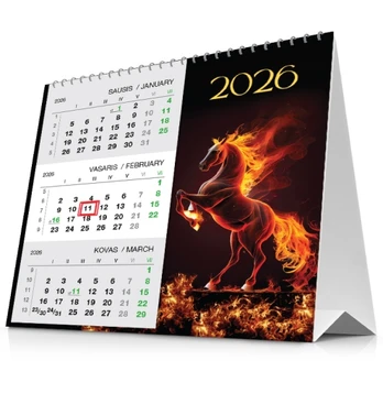 2026 metų pastatomas kalendorius „Ugninis arklys“