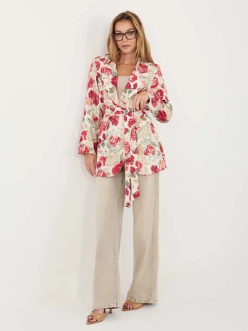 Italy Moda Marynarka-IT-MA-FL10158.02-raudona