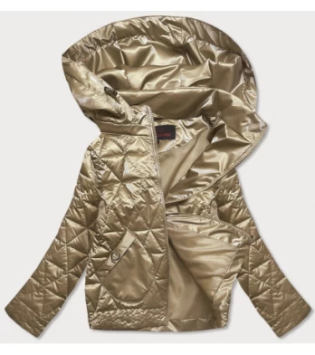 LONG QUILTED HOODED JACKET BLACK (7240) striukė