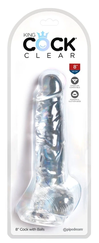 Dildo KING COCK CLEAR REALISTIC PENIS WITH BALLS 16,5 cm