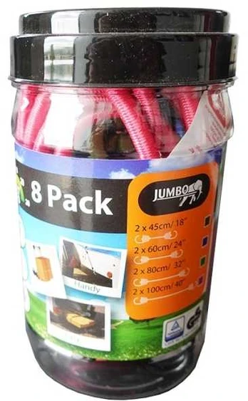Jumbo Bagagestropper sæt med 8 stk